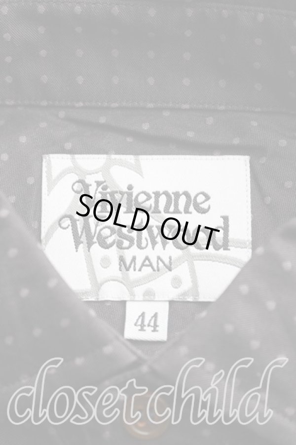 画像3: ヴィヴィアンウエストウッド MAN 中古 / オーブ刺繍ドットシャツ 44（メンズS相当） 茶  H-26-02-08-024-bl-OD-ZH (3)