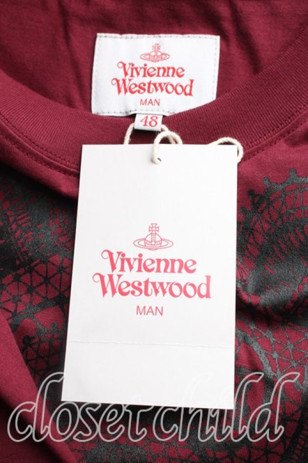 画像3: ヴィヴィアンウエストウッド MAN 中古 / LACE TEDDY Tシャツ 48（メンズL相当） エンジ  H-26-02-08-035-ts-OD-ZH (3)