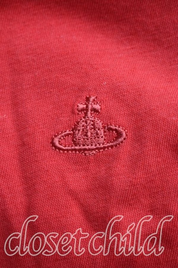 画像6: ヴィヴィアンウエストウッド 中古 / 単色オーブ刺繍ボートネックカットソーワンピ 2（9号相当） オレンジ  H-26-02-08-004-op-OD-ZH (6)