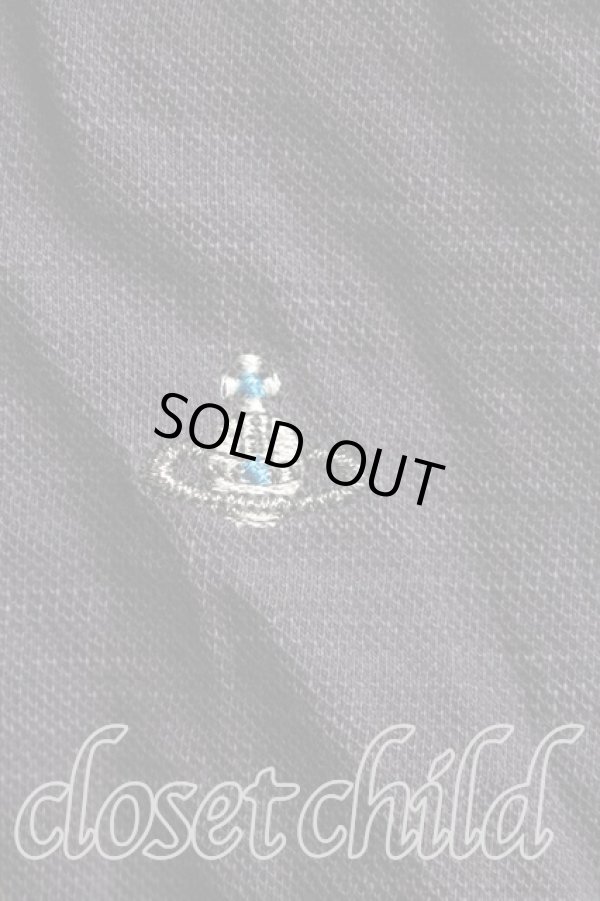 画像4: ヴィヴィアンウエストウッド MAN 中古 / オーブ刺繍バイカラーポロシャツ  茶ｘ紺  H-26-02-08-039-to-OD-ZH (4)