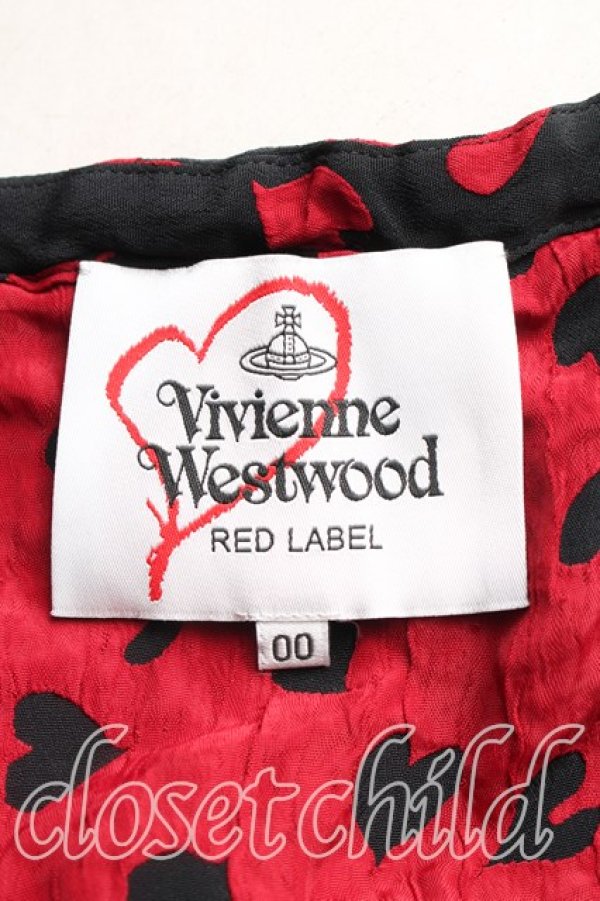 画像3: ヴィヴィアンウエストウッド 中古 / ハート総柄トップス 00（ワンサイズ） 黒ｘ赤  H-26-02-08-042-to-OD-ZH (3)