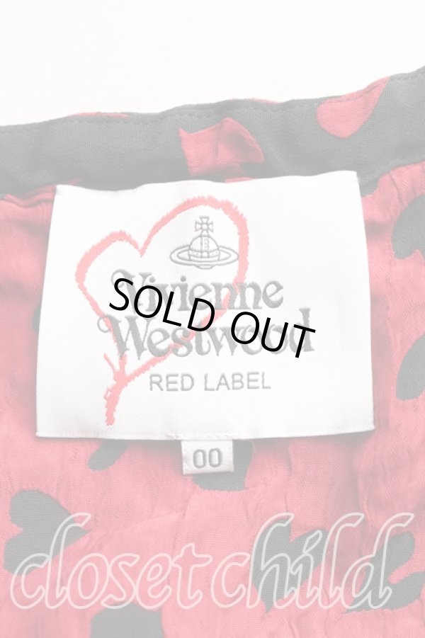 画像3: ヴィヴィアンウエストウッド 中古 / ハート総柄トップス 00（ワンサイズ） 黒ｘ赤  H-26-02-08-042-to-OD-ZH (3)