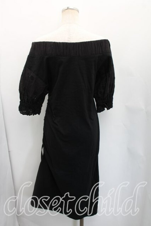 画像2: ヴィヴィアンウエストウッド 中古 / オーブ刺繍レースギャザーワンピース 00（ワンサイズ） 黒  H-26-02-08-005-op-OD-ZH (2)