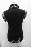 画像2: ヴィヴィアンウエストウッド 中古 / タータンチェック切替ノースリーブカットソー 2（9号相当） 黒  H-26-02-08-044-to-OD-ZH (2)