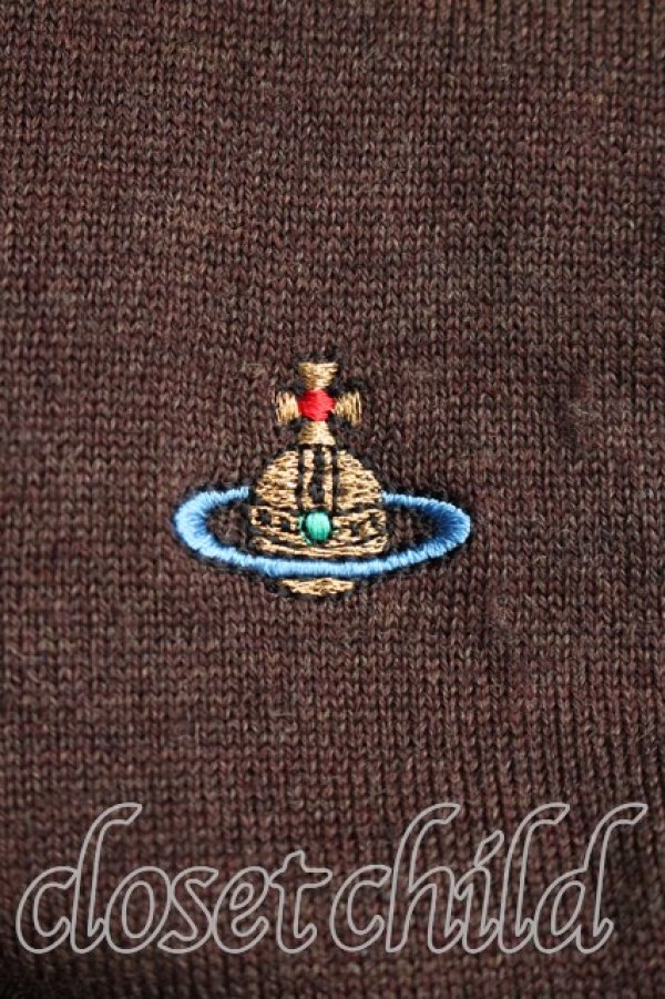 画像6: ヴィヴィアンウエストウッド 中古 / カラーオーブ刺繍カーディガン M 茶  H-26-02-08-047-to-OD-ZH (6)