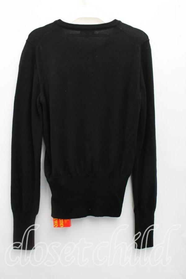 画像2: ヴィヴィアンウエストウッド 中古 / カラーオーブ刺繍カーディガン M 黒  H-26-02-08-052-to-IN-ZH (2)