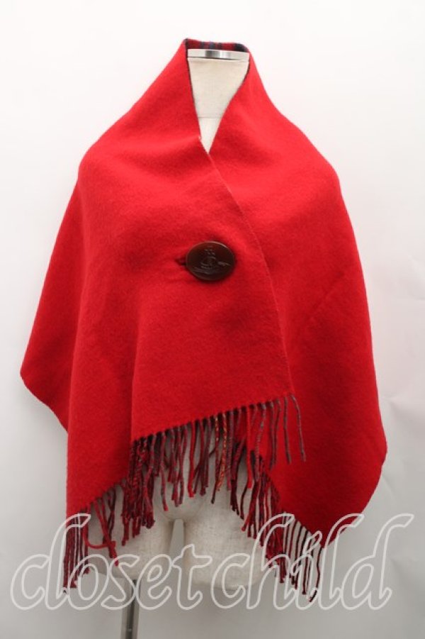 画像2: ヴィヴィアンウエストウッド 中古 / リバーシブルストール  タータン  H-26-02-08-090-gd-OD-ZH (2)