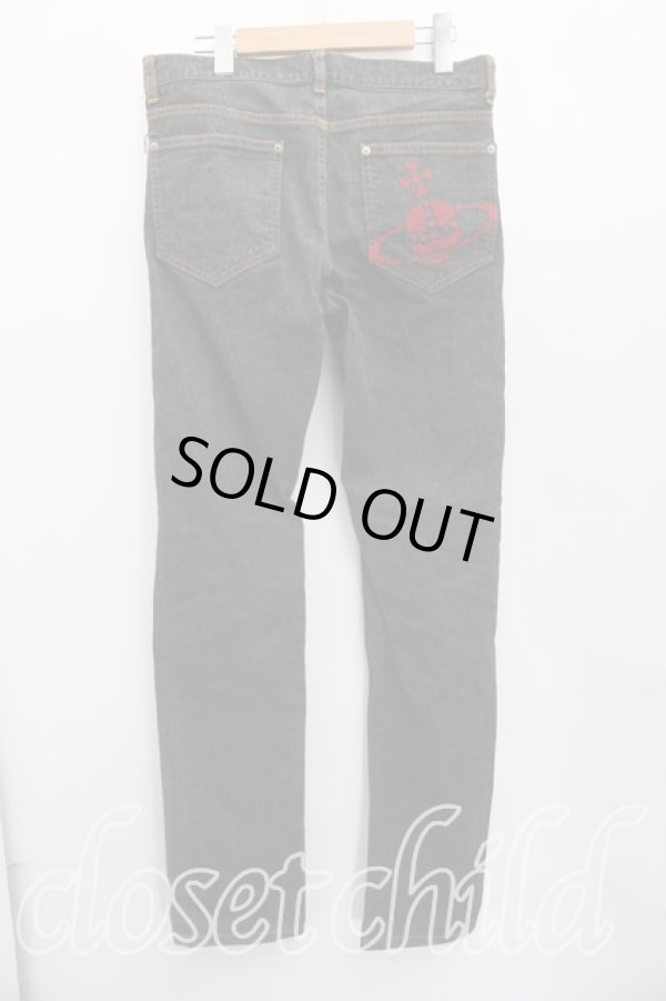 画像2: ヴィヴィアンウエストウッド MAN 中古 / クロスオーブステッチスキニーデニム 44（メンズS相当） インディゴ  H-26-02-08-015-pa-OD-ZH (2)