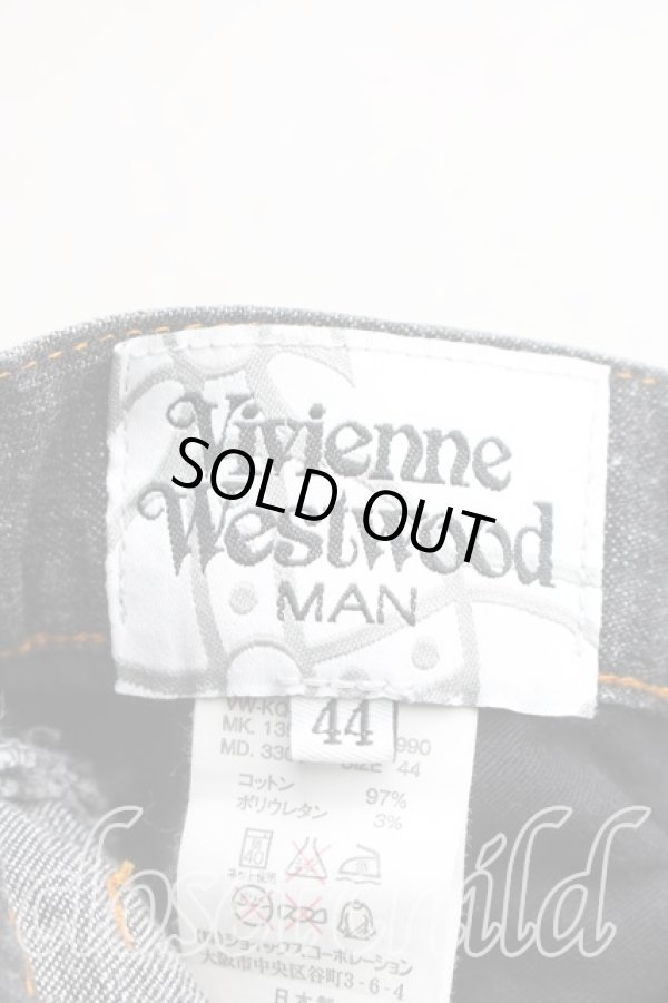 画像3: ヴィヴィアンウエストウッド MAN 中古 / クロスオーブステッチスキニーデニム 44（メンズS相当） インディゴ  H-26-02-08-015-pa-OD-ZH (3)