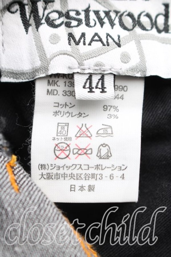 画像4: ヴィヴィアンウエストウッド MAN 中古 / クロスオーブステッチスキニーデニム 44（メンズS相当） インディゴ  H-26-02-08-015-pa-OD-ZH (4)