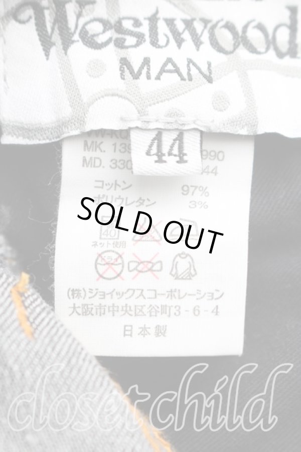 画像4: ヴィヴィアンウエストウッド MAN 中古 / クロスオーブステッチスキニーデニム 44（メンズS相当） インディゴ  H-26-02-08-015-pa-OD-ZH (4)