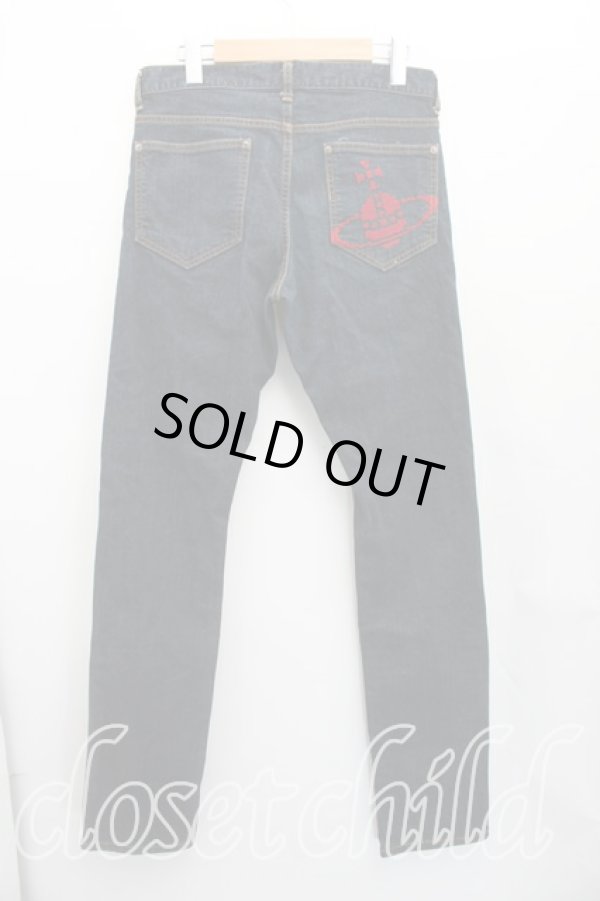 画像2: ヴィヴィアンウエストウッド MAN 中古 / クロスオーブステッチスキニーデニム 44（メンズS相当） インディゴ  H-26-02-08-019-pa-OD-ZH (2)