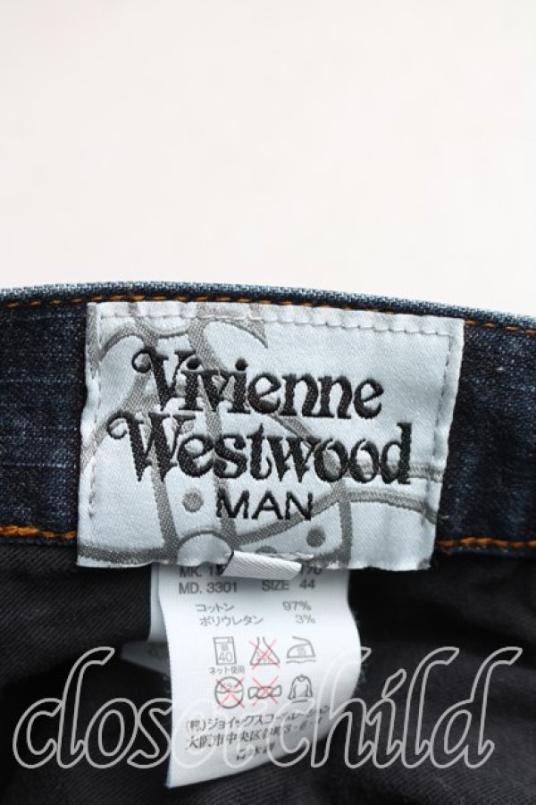 画像3: ヴィヴィアンウエストウッド MAN 中古 / クロスオーブステッチスキニーデニム 44（メンズS相当） インディゴ  H-26-02-08-019-pa-OD-ZH (3)