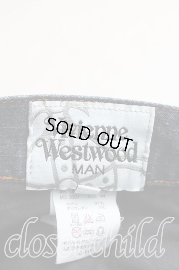 画像3: ヴィヴィアンウエストウッド MAN 中古 / クロスオーブステッチスキニーデニム 44（メンズS相当） インディゴ  H-26-02-08-019-pa-OD-ZH (3)