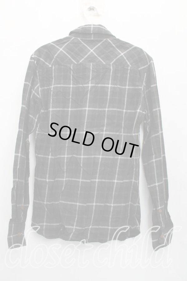 画像2: ヴィヴィアンウエストウッド MAN 中古 / チェックスカーフシャツ 44（メンズS相当） 黒  H-26-02-08-020-bl-OD-ZH (2)