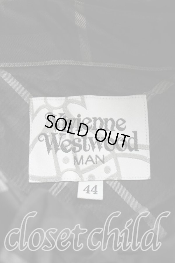 画像3: ヴィヴィアンウエストウッド MAN 中古 / チェックスカーフシャツ 44（メンズS相当） 黒  H-26-02-08-020-bl-OD-ZH (3)