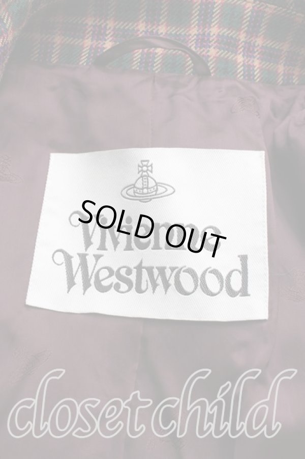 画像3: ヴィヴィアンウエストウッド 中古 / タータンチェックコート 40（9号相当） 緑  H-26-02-15-022-co-OD-ZH (3)