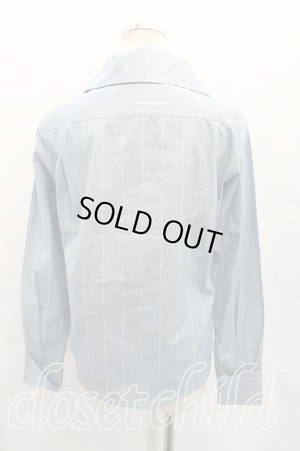 画像2: ヴィヴィアンウエストウッド 中古 / オーブ刺繍変形シャツ 01（7号相当） 青  H-26-02-15-024-pa-OD-ZH (2)