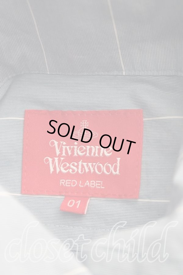 画像3: ヴィヴィアンウエストウッド 中古 / オーブ刺繍変形シャツ 01（7号相当） 青  H-26-02-15-024-pa-OD-ZH (3)