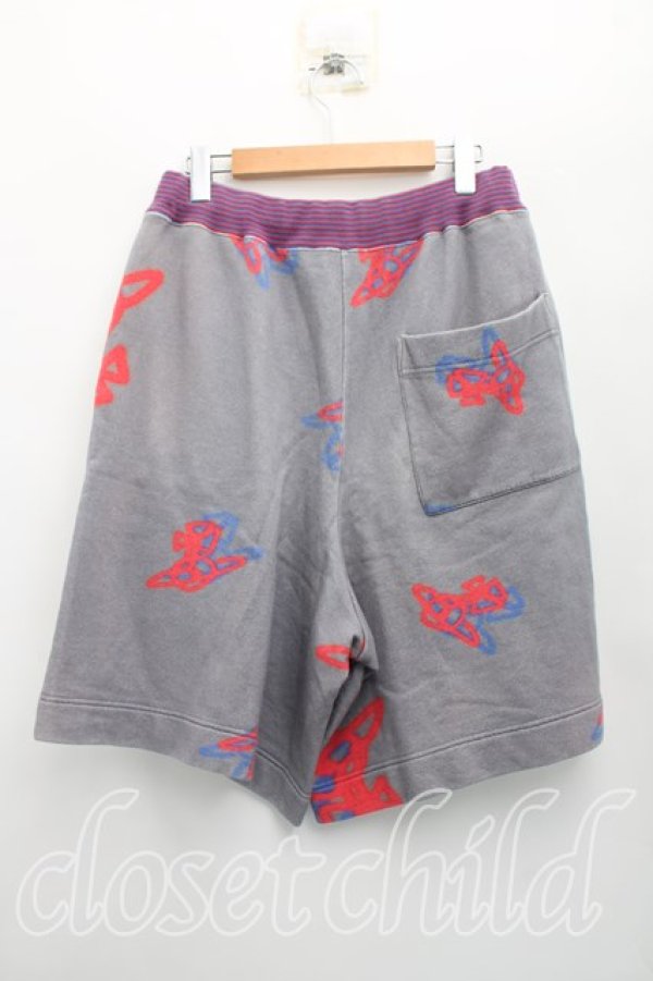 画像2: ヴィヴィアンウエストウッド 中古 / スプレーカンオーブ裏毛スケーターハーフパンツ 00（ワンサイズ） 灰  H-26-02-15-029-pa-OD-ZH (2)