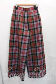 画像2: ヴィヴィアンウエストウッド 中古 / タータンチェックワイドパンツ 02（9号相当） 赤x緑  H-26-02-15-030-pa-OD-ZH (2)