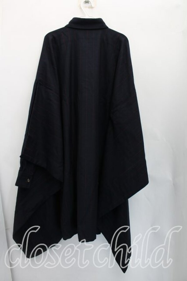 画像2: ヴィヴィアンウエストウッド MAN 中古 / ストライプBIGシャツ FREE 紺  H-26-02-15-033-bl-OD-ZH (2)