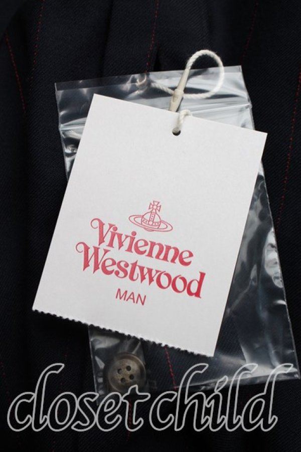 画像5: ヴィヴィアンウエストウッド MAN 中古 / ストライプBIGシャツ FREE 紺  H-26-02-15-033-bl-OD-ZH (5)