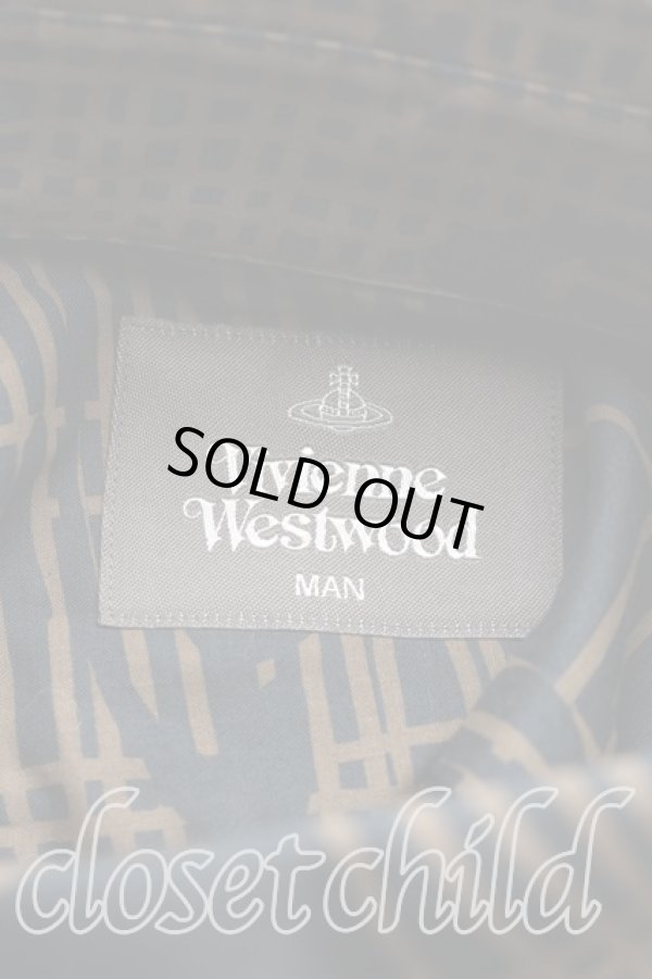 画像3: ヴィヴィアンウエストウッド MAN 中古 / MESSY ORB CHECKアシメシャツ FREE 緑  H-26-02-15-034-bl-OD-ZH (3)