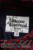 画像3: ヴィヴィアンウエストウッド MAN 中古 / ギンガムチェックアシメシャツ 48（メンズL相当） 紺ｘボルドー  H-26-02-15-036-bl-OD-ZH (3)