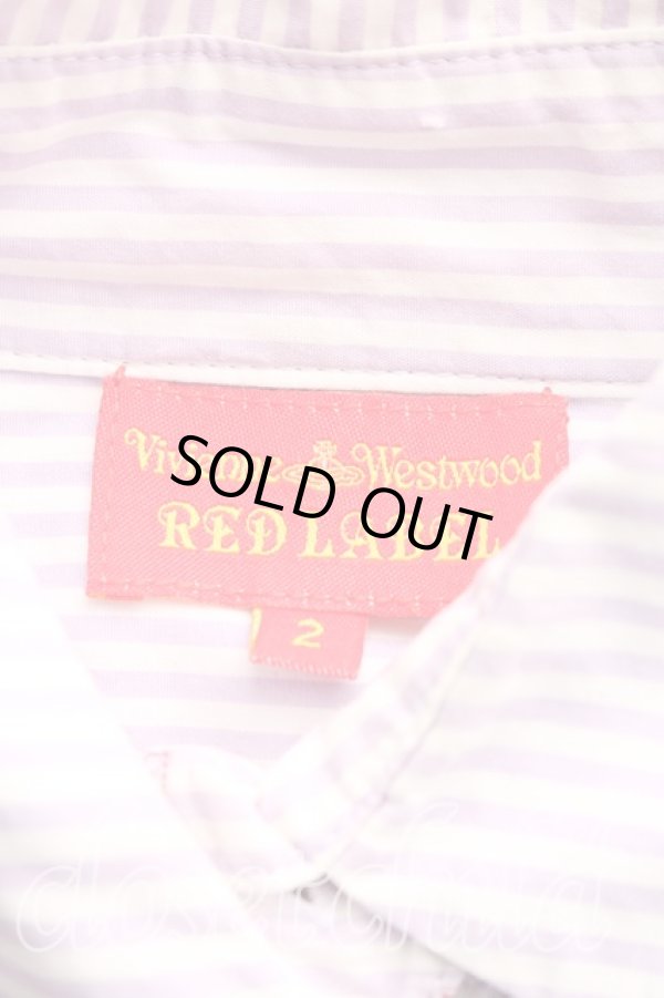 画像3: ヴィヴィアンウエストウッド 中古 / オーブ総柄ストライプシャツ 2（9号相当） 紫  H-26-02-15-038-bl-OD-ZH (3)