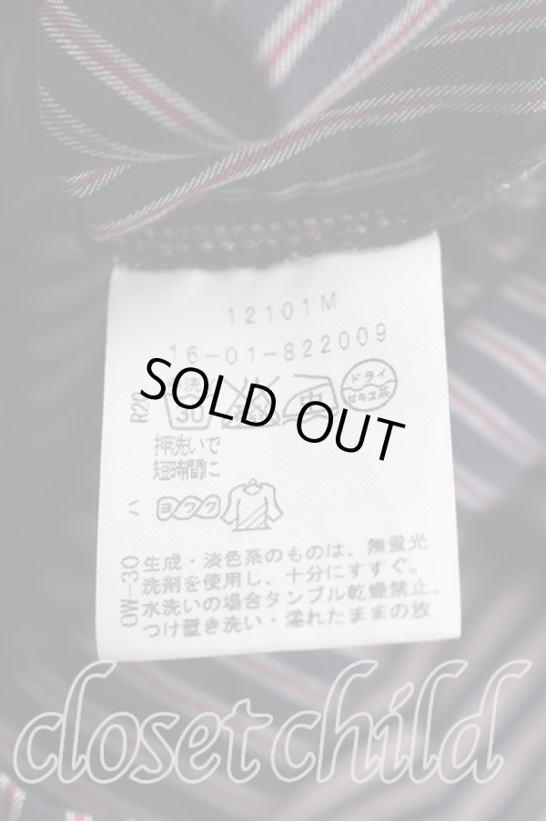 画像4: ヴィヴィアンウエストウッド 中古 / ストライプタイフロントシャツ 2（9号相当） 紺ｘ赤  H-26-02-15-039-bl-OD-ZH (4)
