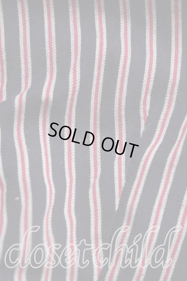 画像6: ヴィヴィアンウエストウッド 中古 / ストライプタイフロントシャツ 2（9号相当） 紺ｘ赤  H-26-02-15-039-bl-OD-ZH (6)