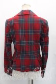 画像2: ヴィヴィアンウエストウッド 中古 / タータンチェックラブジャケット 3（11号相当） 赤  H-26-02-15-005-jc-OD-ZH (2)