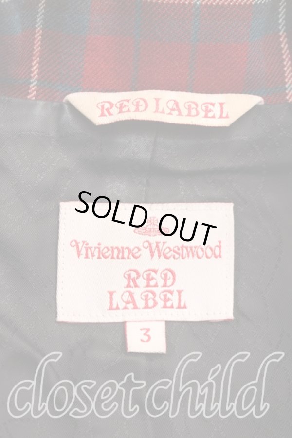 画像3: ヴィヴィアンウエストウッド 中古 / タータンチェックラブジャケット 3（11号相当） 赤  H-26-02-15-005-jc-OD-ZH (3)