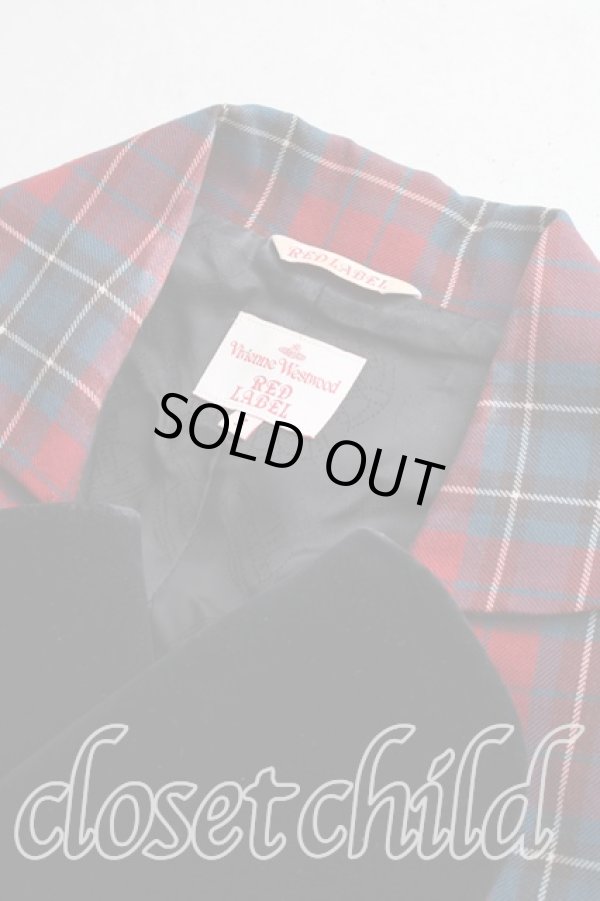 画像6: ヴィヴィアンウエストウッド 中古 / タータンチェックラブジャケット 3（11号相当） 赤  H-26-02-15-005-jc-OD-ZH (6)