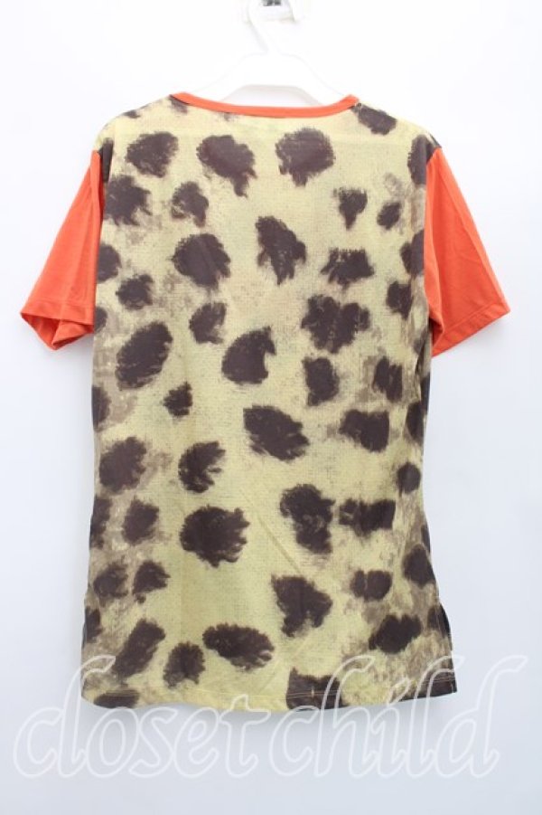 画像2: ヴィヴィアンウエストウッド 中古 / LET IT ROCKレオパードTシャツ 44（メンズS相当） 黄色  H-26-02-15-052-ts-OD-ZH (2)
