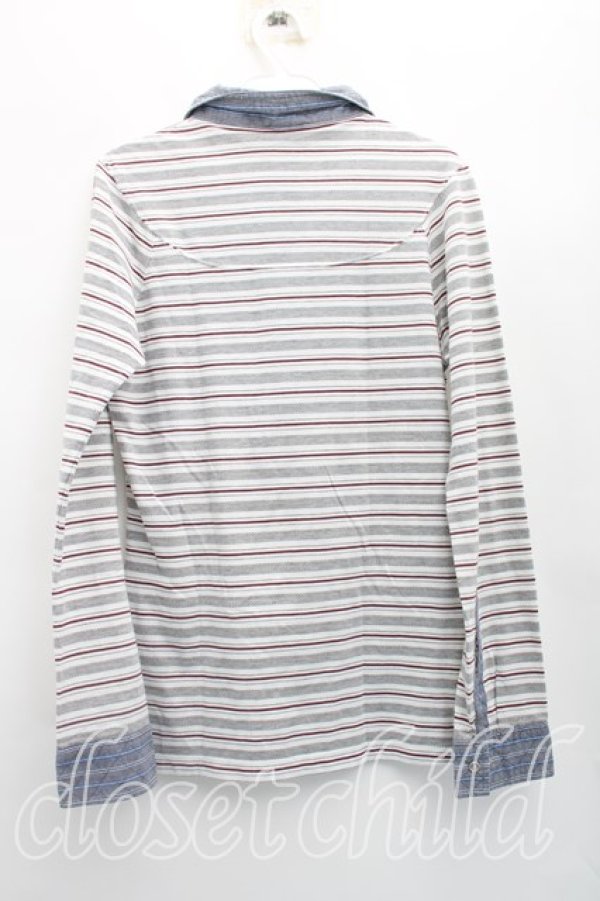 画像2: ヴィヴィアンウエストウッド MAN 中古 / ボーダーポロカットソー 44（メンズS相当） 青  H-26-02-15-053-to-OD-ZH (2)