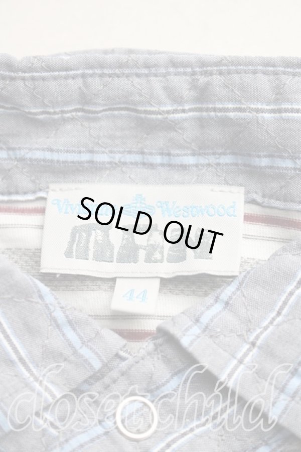 画像3: ヴィヴィアンウエストウッド MAN 中古 / ボーダーポロカットソー 44（メンズS相当） 青  H-26-02-15-053-to-OD-ZH (3)