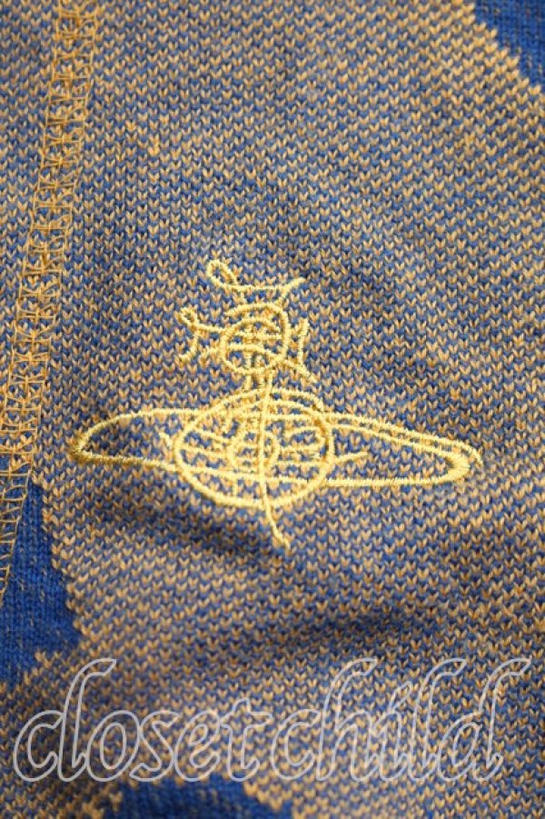 画像7: ヴィヴィアンウエストウッド MAN 中古 / グラフティオーブ総柄ポロ 44（メンズS相当） 青  H-26-02-15-054-to-OD-ZH (7)