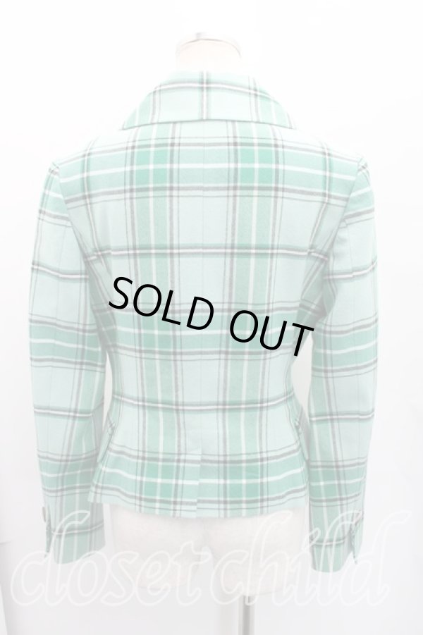 画像2: ヴィヴィアンウエストウッド 中古 / タータンチェックジャケット 02（9号相当) 緑  H-26-02-15-006-jc-OD-ZH (2)