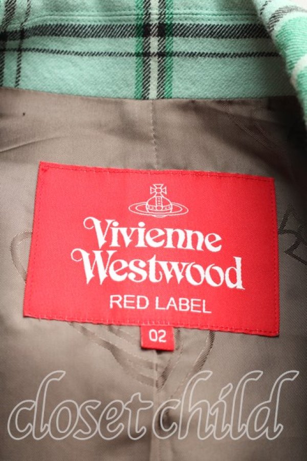 画像3: ヴィヴィアンウエストウッド 中古 / タータンチェックジャケット 02（9号相当) 緑  H-26-02-15-006-jc-OD-ZH (3)