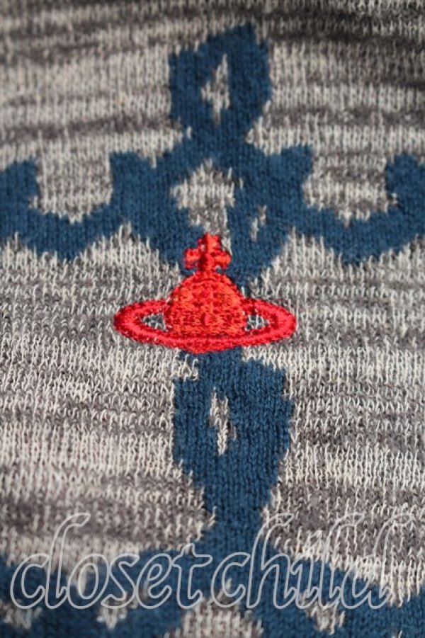 画像6: ヴィヴィアンウエストウッド 中古 / チェーンオーブカーディガン 3（11号相当） 灰ｘ青  H-26-02-15-057-to-OD-ZH (6)