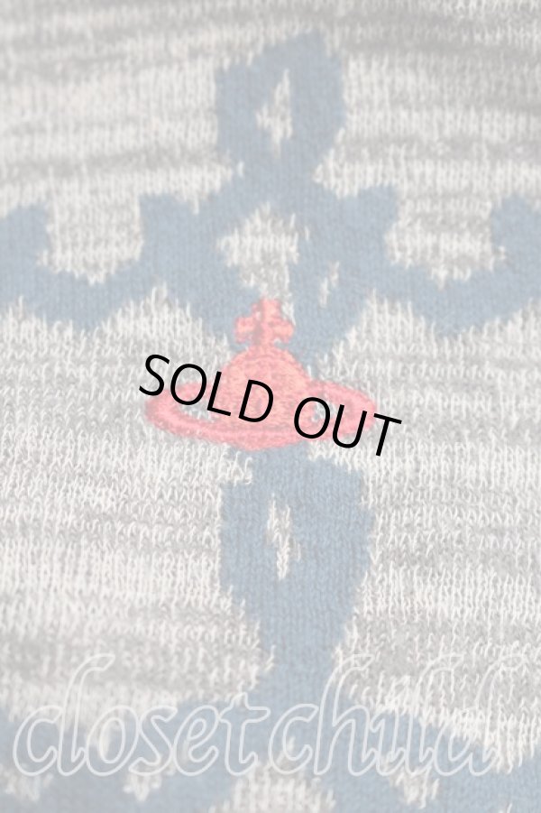 画像6: ヴィヴィアンウエストウッド 中古 / チェーンオーブカーディガン 3（11号相当） 灰ｘ青  H-26-02-15-057-to-OD-ZH (6)