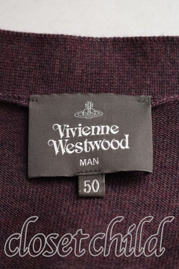 画像3: ヴィヴィアンウエストウッド 中古 / オーブ刺繍ロングカーディガン 50（メンズXL相当） ボルドー  H-26-02-15-063-to-OD-ZH (3)