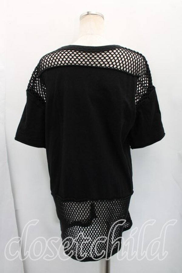画像2: ヴィヴィアンウエストウッド 中古 / ラインオーブ刺繍メッシュカットソー 02（9号相当） 黒  H-26-02-15-064-to-OD-ZH (2)