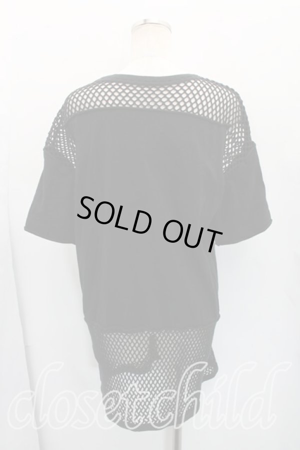 画像2: ヴィヴィアンウエストウッド 中古 / ラインオーブ刺繍メッシュカットソー 02（9号相当） 黒  H-26-02-15-064-to-OD-ZH (2)