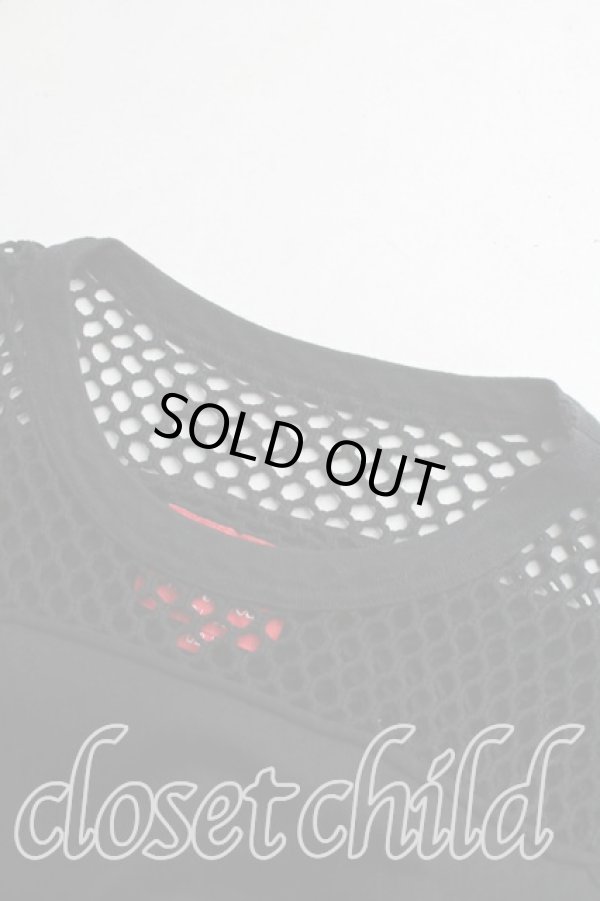 画像7: ヴィヴィアンウエストウッド 中古 / ラインオーブ刺繍メッシュカットソー 02（9号相当） 黒  H-26-02-15-064-to-OD-ZH (7)