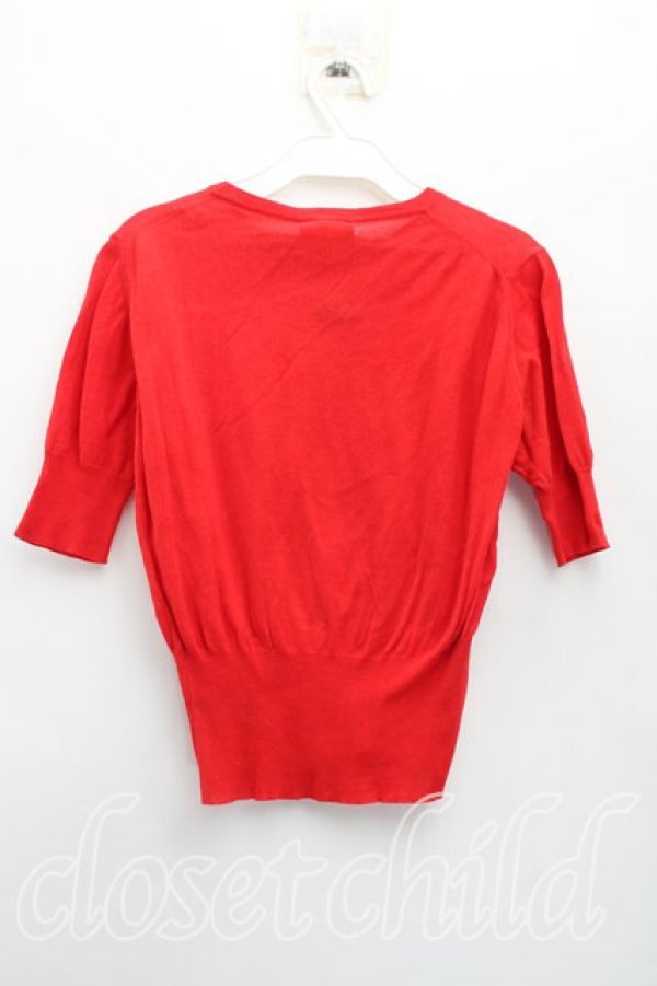 画像2: ヴィヴィアンウエストウッド 中古 / カラーオーブ刺繍サマーニット S 赤  H-26-02-15-067-to-OD-ZH (2)