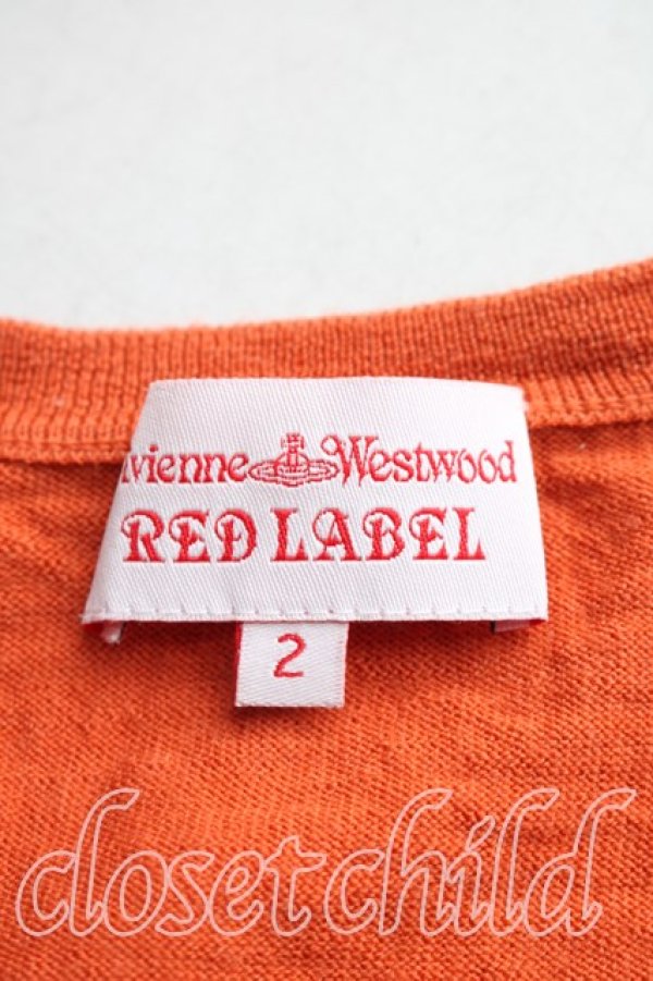 画像3: ヴィヴィアンウエストウッド 中古 / 単色オーブ刺繍ロングニット 2（9号相当） オレンジ  H-26-02-15-069-to-OD-ZH (3)