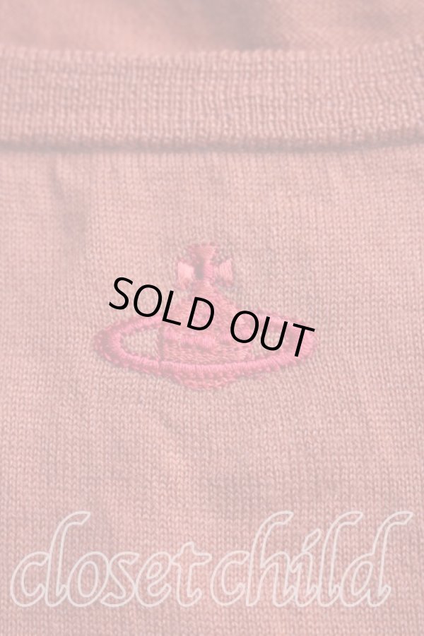 画像6: ヴィヴィアンウエストウッド 中古 / 単色オーブ刺繍ロングニット 2（9号相当） オレンジ  H-26-02-15-069-to-OD-ZH (6)